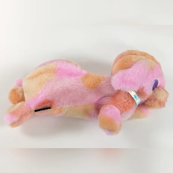 Euc SMIGGLE Fluffy Pink Dog Pencil Case Zippered Tie Dye Kawaii Y2K - Picture 3 of 10